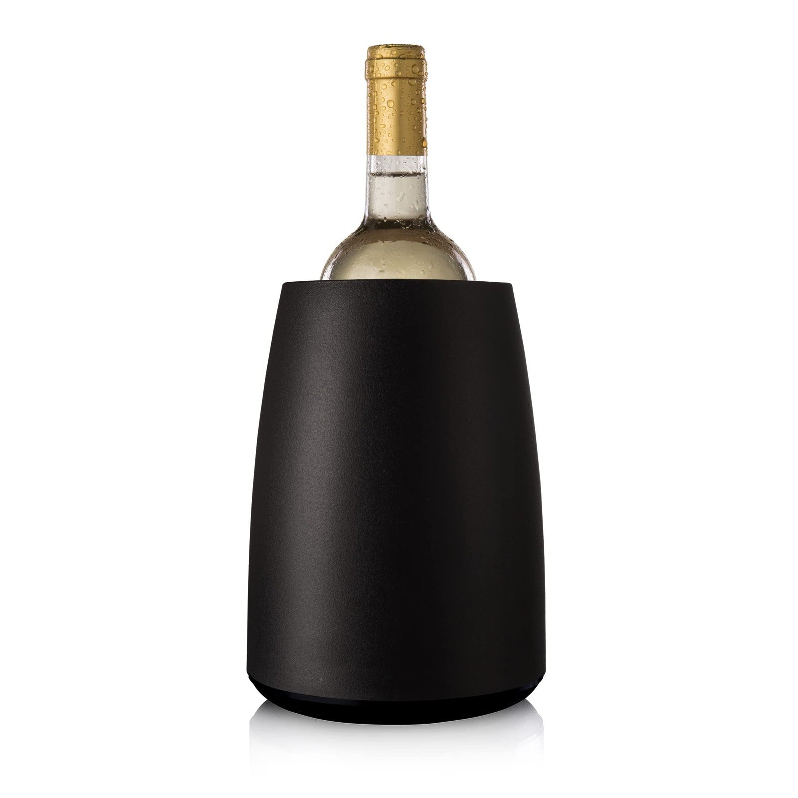 Vacu Vin Elegant black wine cooler and bottle chiller with freezer sleeve for keeping wine cold and fresh.