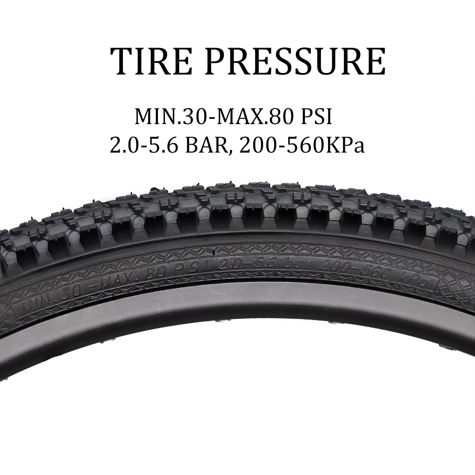 Two Hycline 24-inch mountain bike tires, 24x1.95 inch folding tires, side view showing tread pattern and sidewall details.