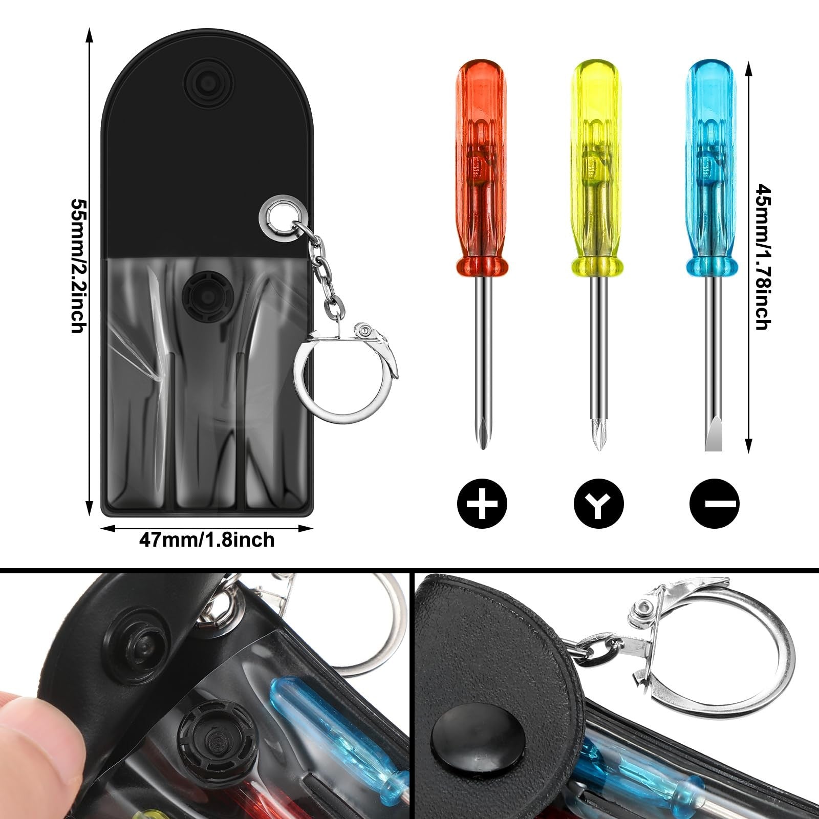 Jutom 72-piece mini tape measure and screwdriver set with construction helmet keychains, ideal for DIY and tool enthusiasts.