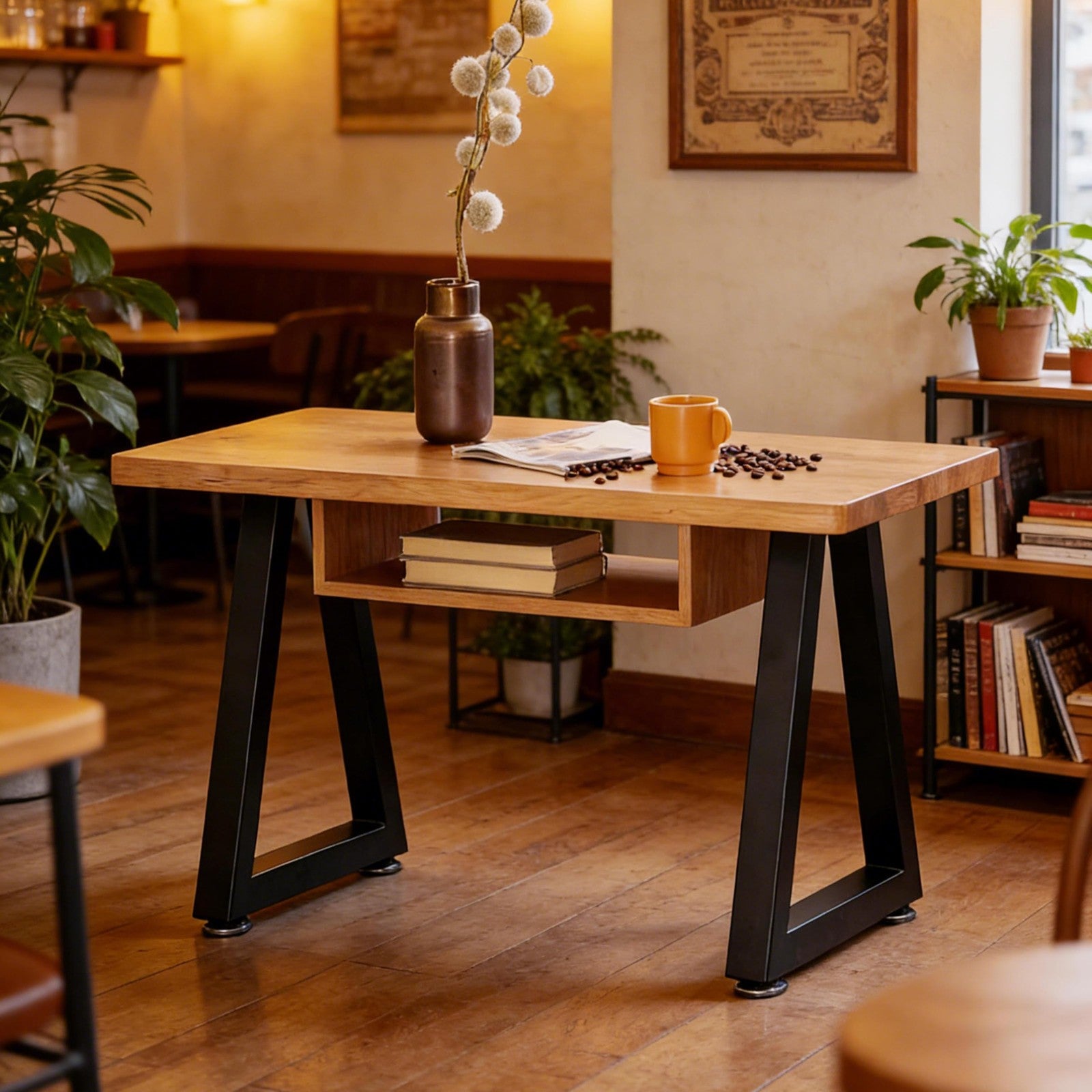 Black 24-inch metal table legs by Y-CFHFC, industrial style, suitable for DIY desks and furniture projects.