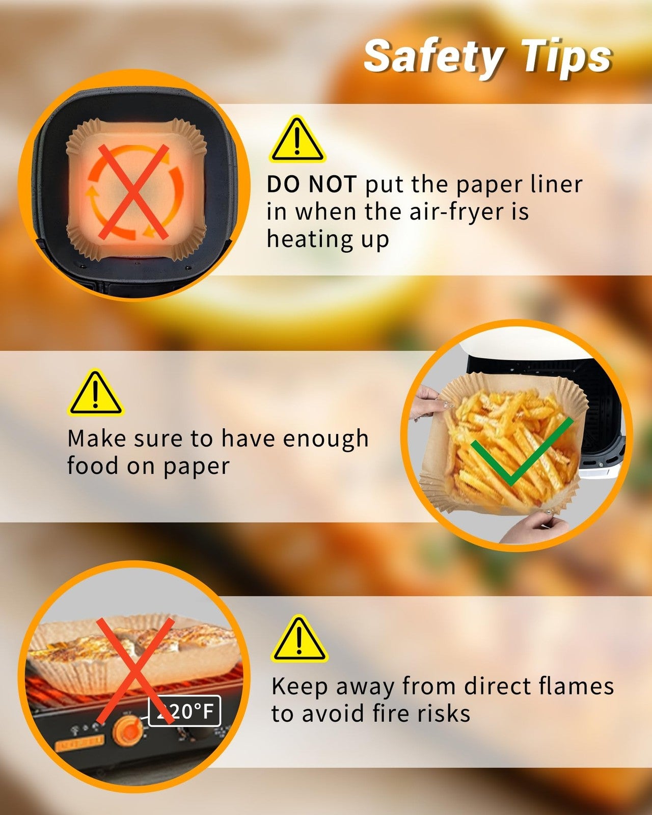 Set of 500 Bake Choice 8-inch square air fryer paper liners, disposable parchment paper for easy cleanup.