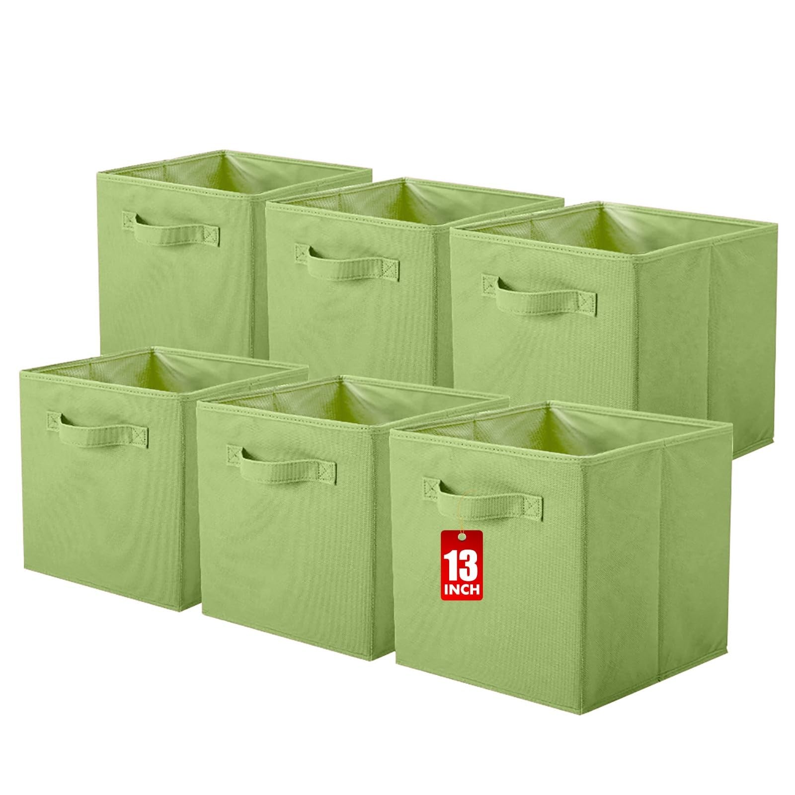 ShellKingdom foldable fabric storage bins with cloth organizers, showing multiple beige storage cubes in a home setting.