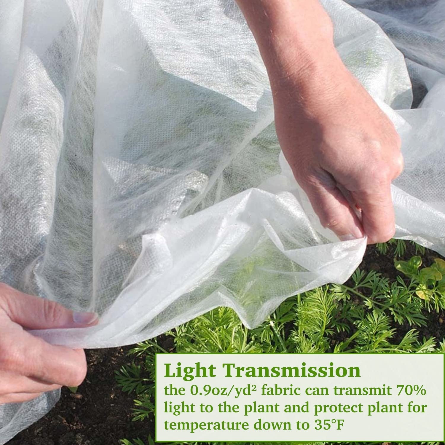 Walwe plant cover for freeze protection, 10x50 ft floating row cover, lightweight 0.9oz/yd² for garden plants and vegetables.