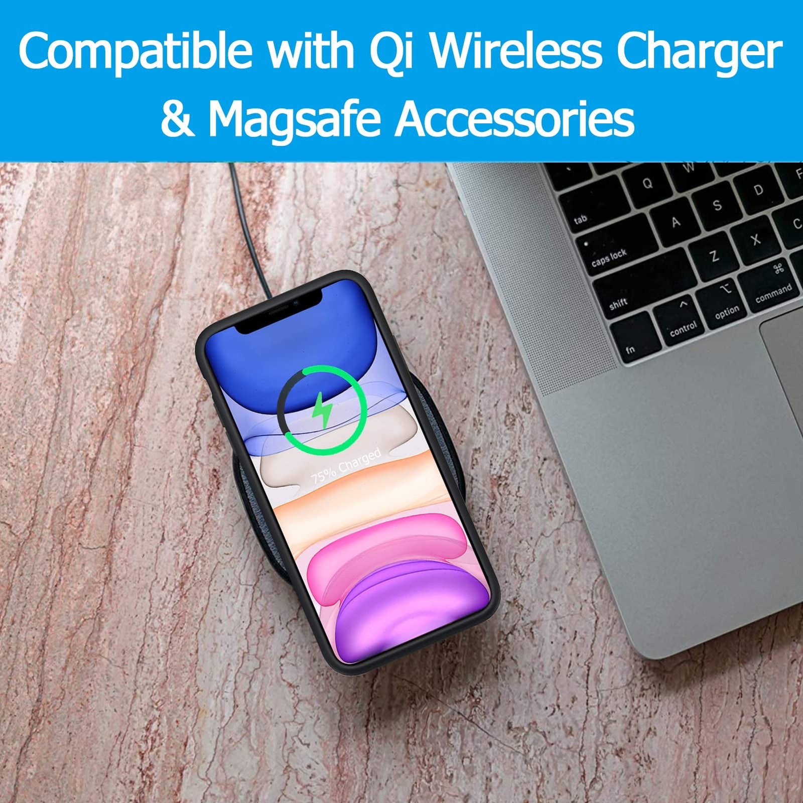 MAXBEAR iPhone 11 battery case with 10,000mAh portable power bank and protective design, shown with charging port and sleek exterior.