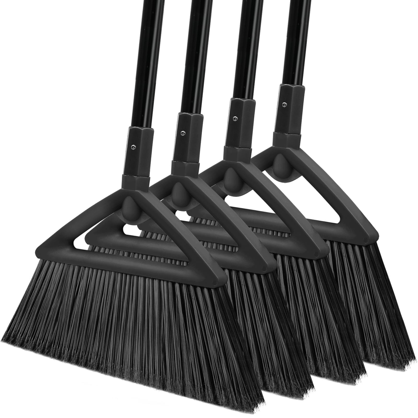 Heavy-duty SZJYHQY 4-piece indoor and outdoor angle broom set with sturdy handles for sweeping floors and patios.