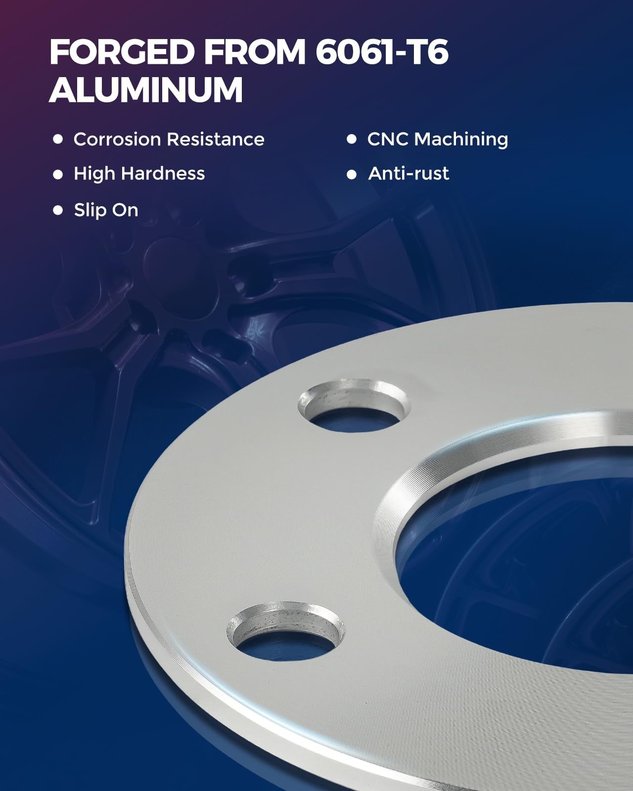 KAX 5x4.5 or 5x4.75 wheel spacers, 1/2 inch thick, for Elantra and CX-5, featuring 5-lug centric design with metal finish.
