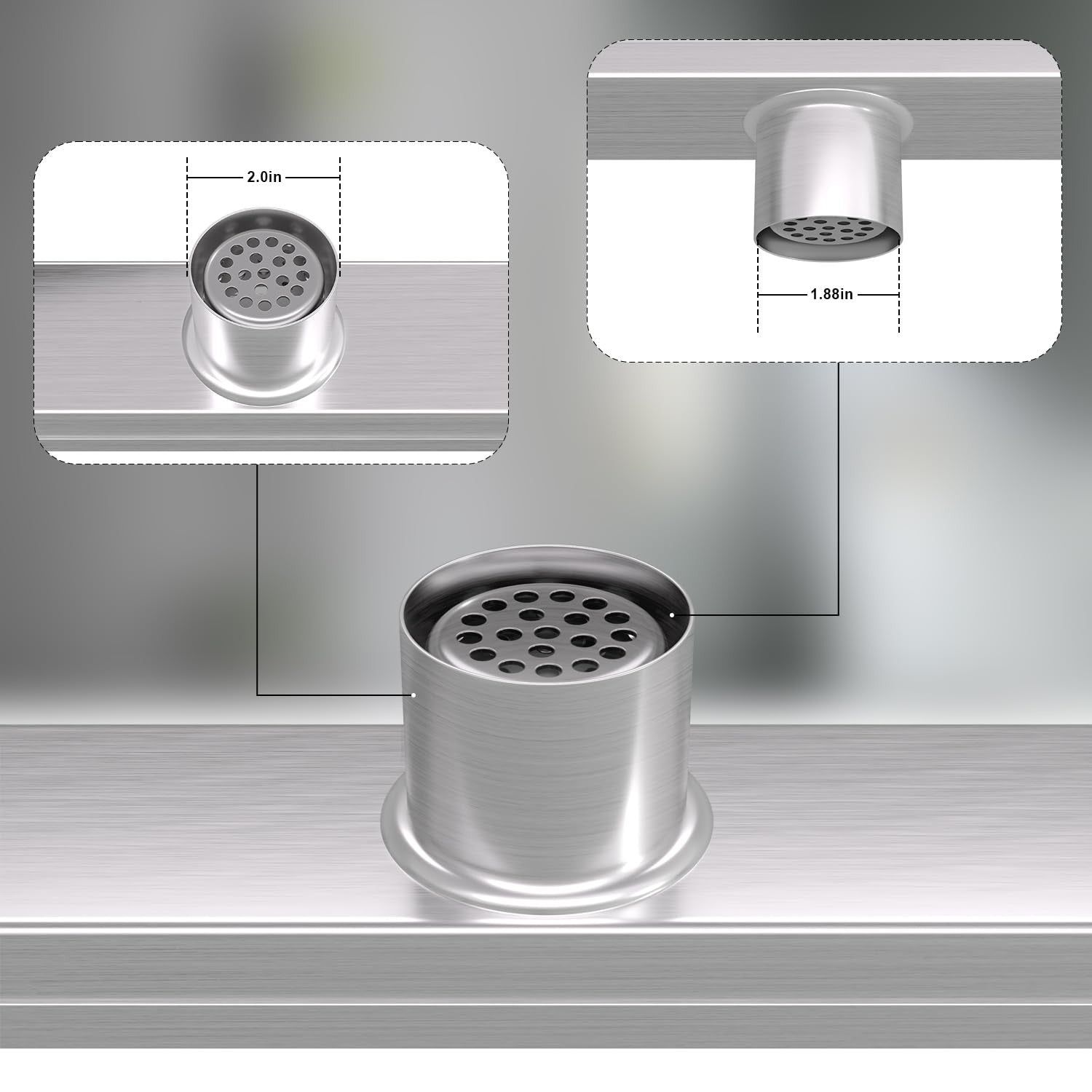 Brushed nickel 24-inch linear shower drain tile insert grate with rectangular design by Bmvlffs.