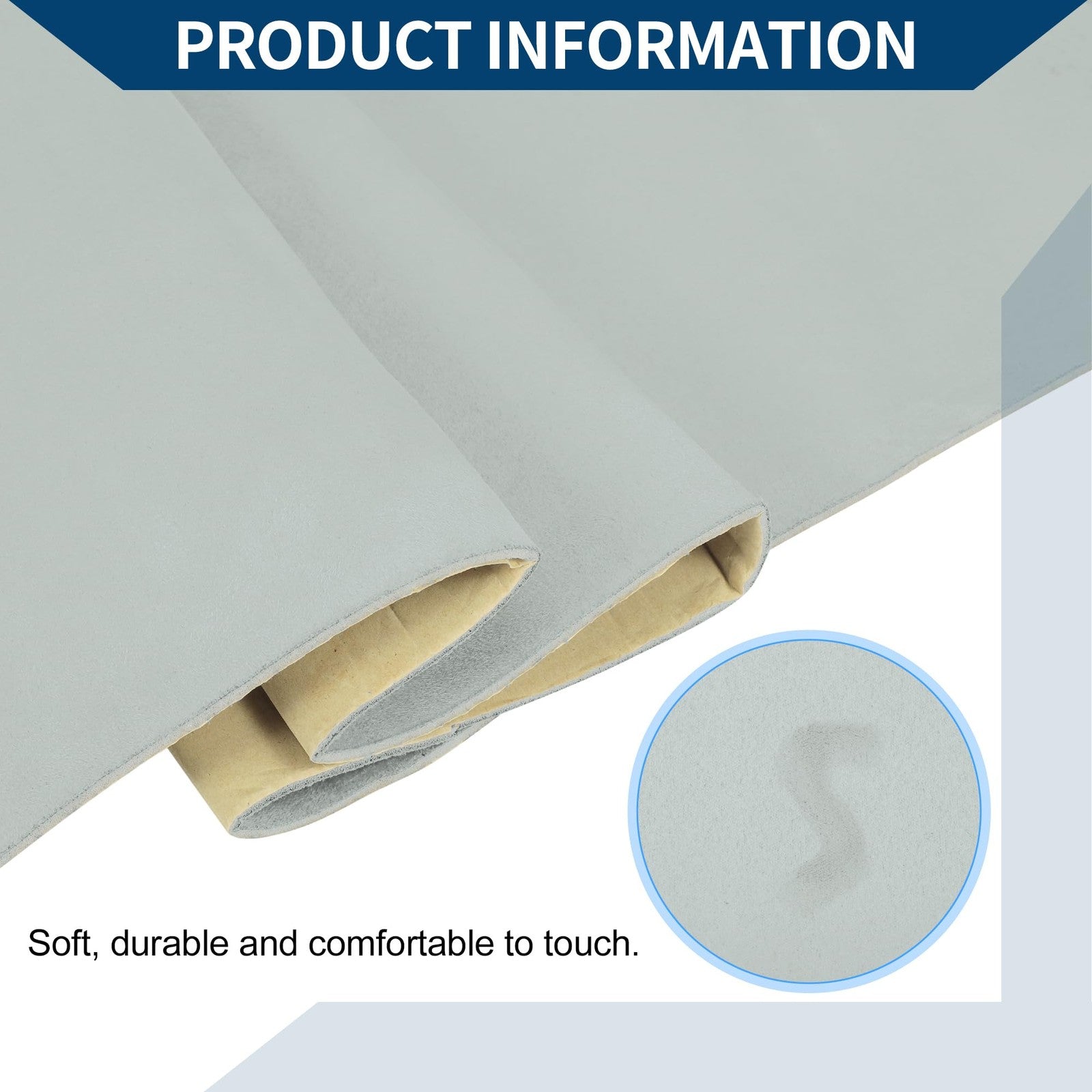 Hihaha self-adhesive headliner fabric with foam backing for interior roof trim repair, showing the fabric's texture and adhesive side