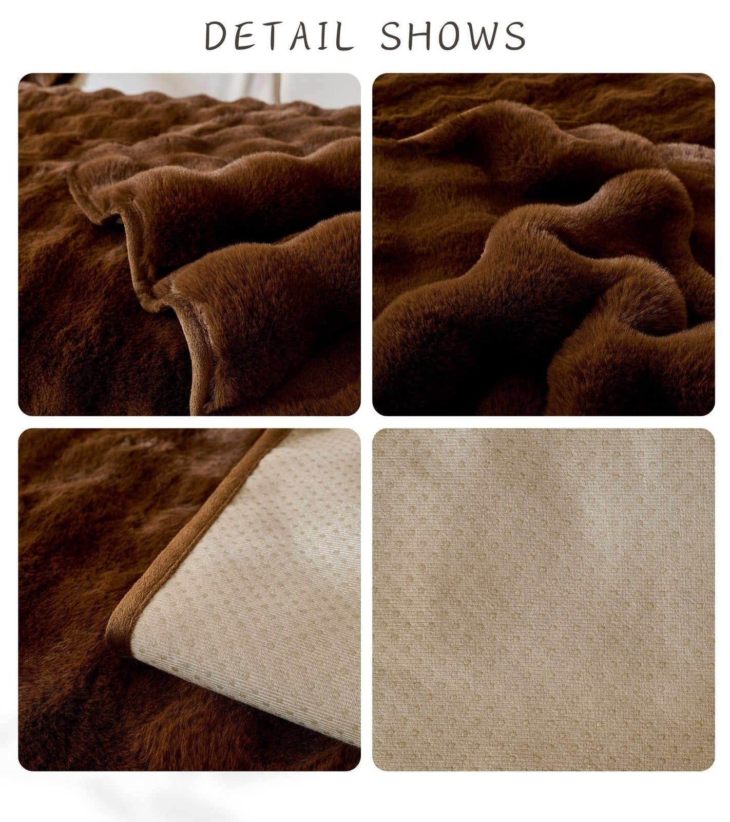Huierxun faux fur sofa cover with fuzzy, plush, thick bubble design, providing a soft and luxurious look for a sofa.
