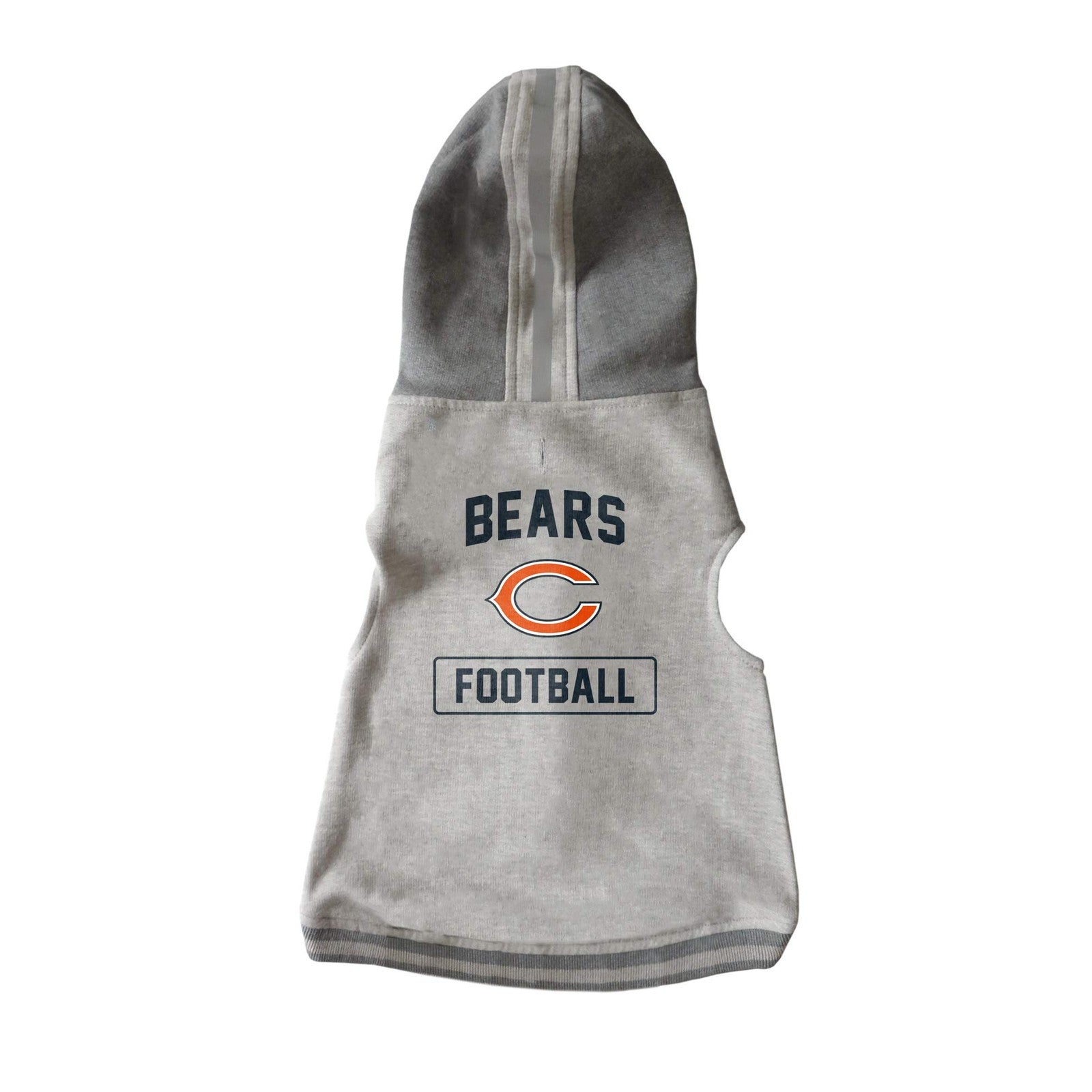 Littlearth NFL Chicago Bears pet hooded crewneck sweatshirt in X-Small size, unisex adult apparel with team logo and hood.