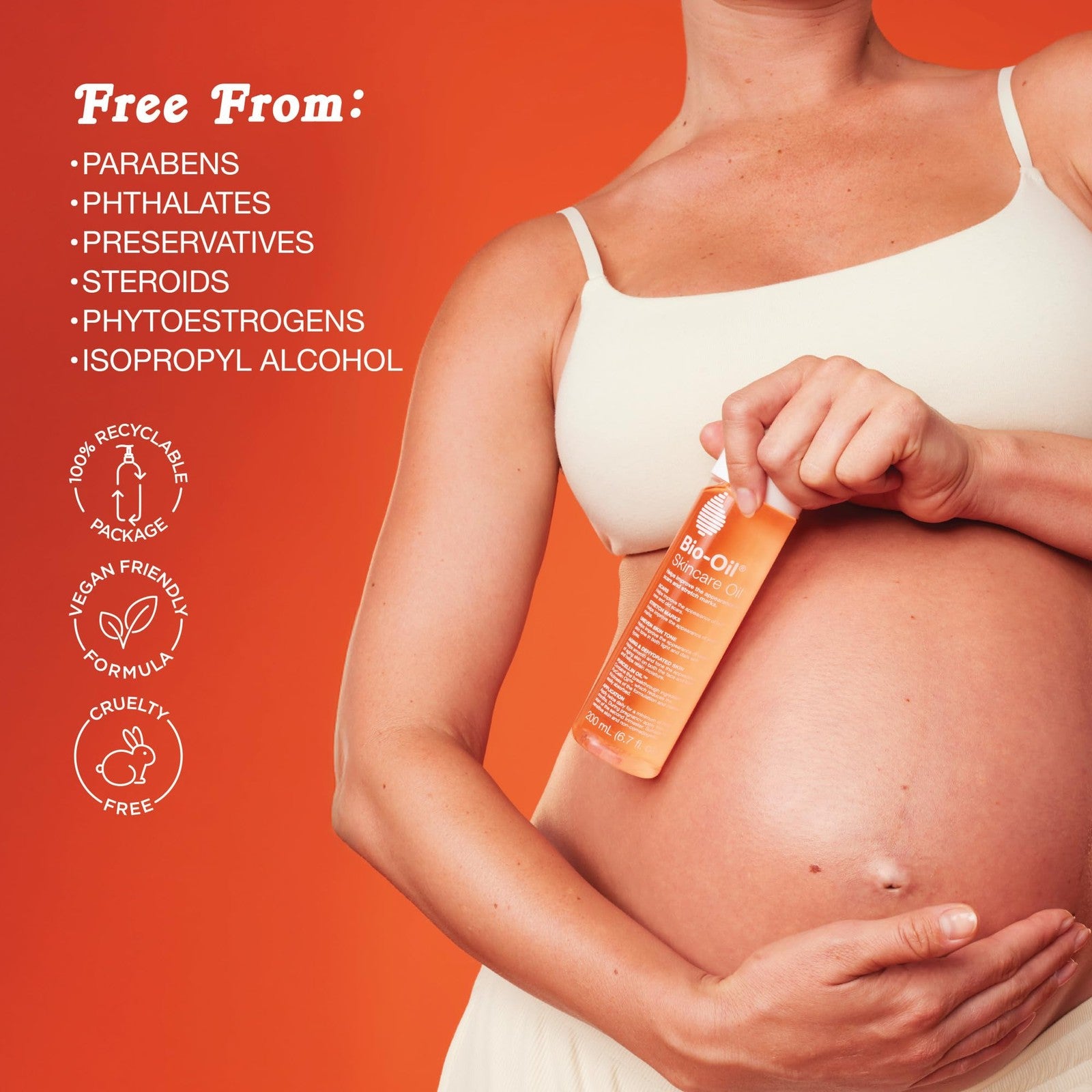 Bio-Oil skincare set with three travel-sized bottles for scars, stretch marks, and dry skin care.