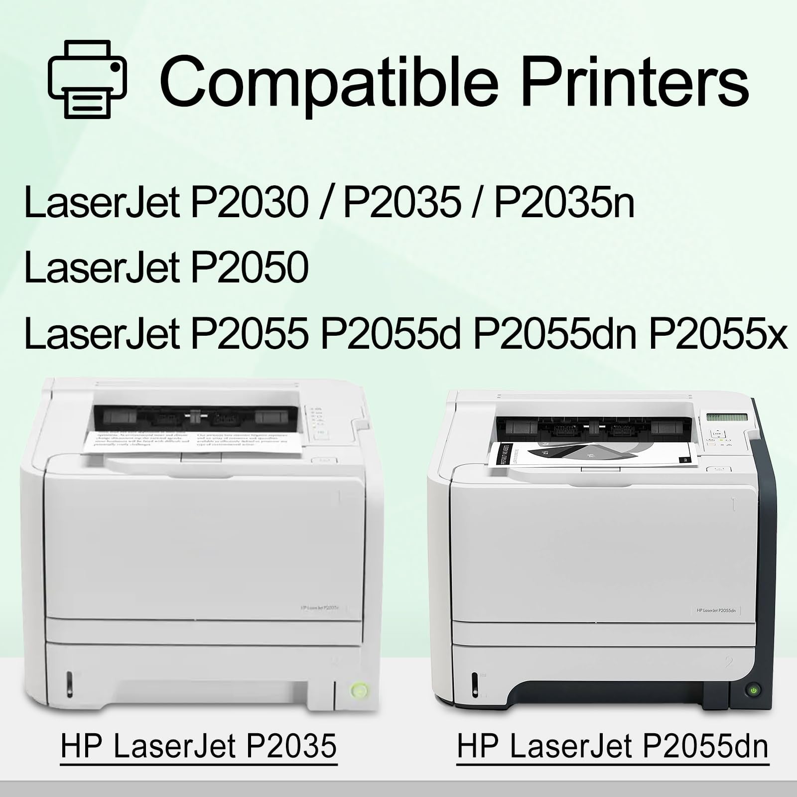 Greencycle compatible HP 05A toner cartridge replacement for HP printers, black toner cartridge on a white background