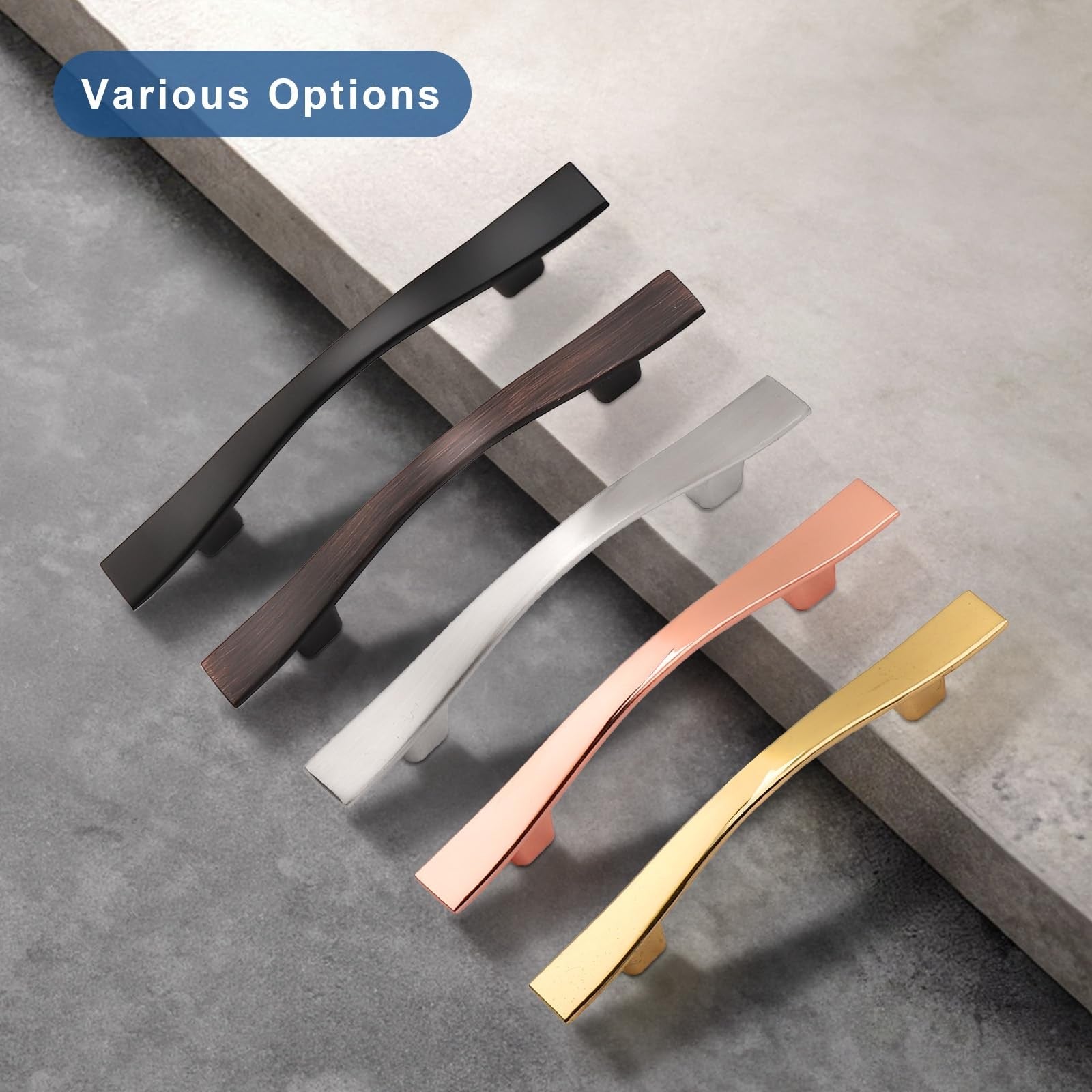 Set of ten black matte cabinet handles by Knobonly, 3-inch (76mm) drawer pulls with 3-inch hole centers, made of durable PU.