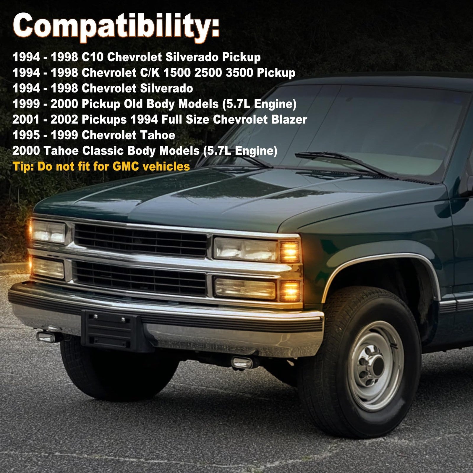 MOVOTOR LED side marker lights with amber sequential turn signals on a vehicle, highlighting the corner marker design.