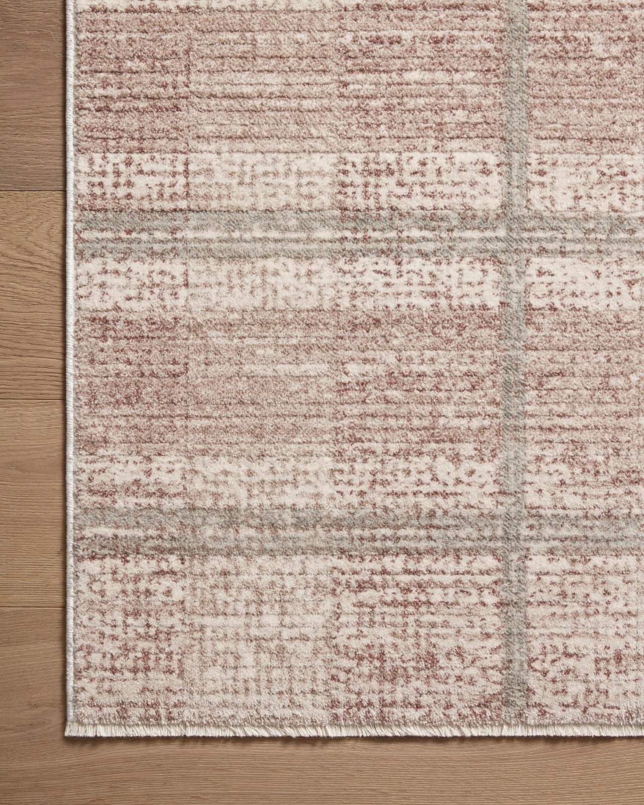Loloi Angela Rose Ember modern clay and mist plaid accent rug 2x4 feet