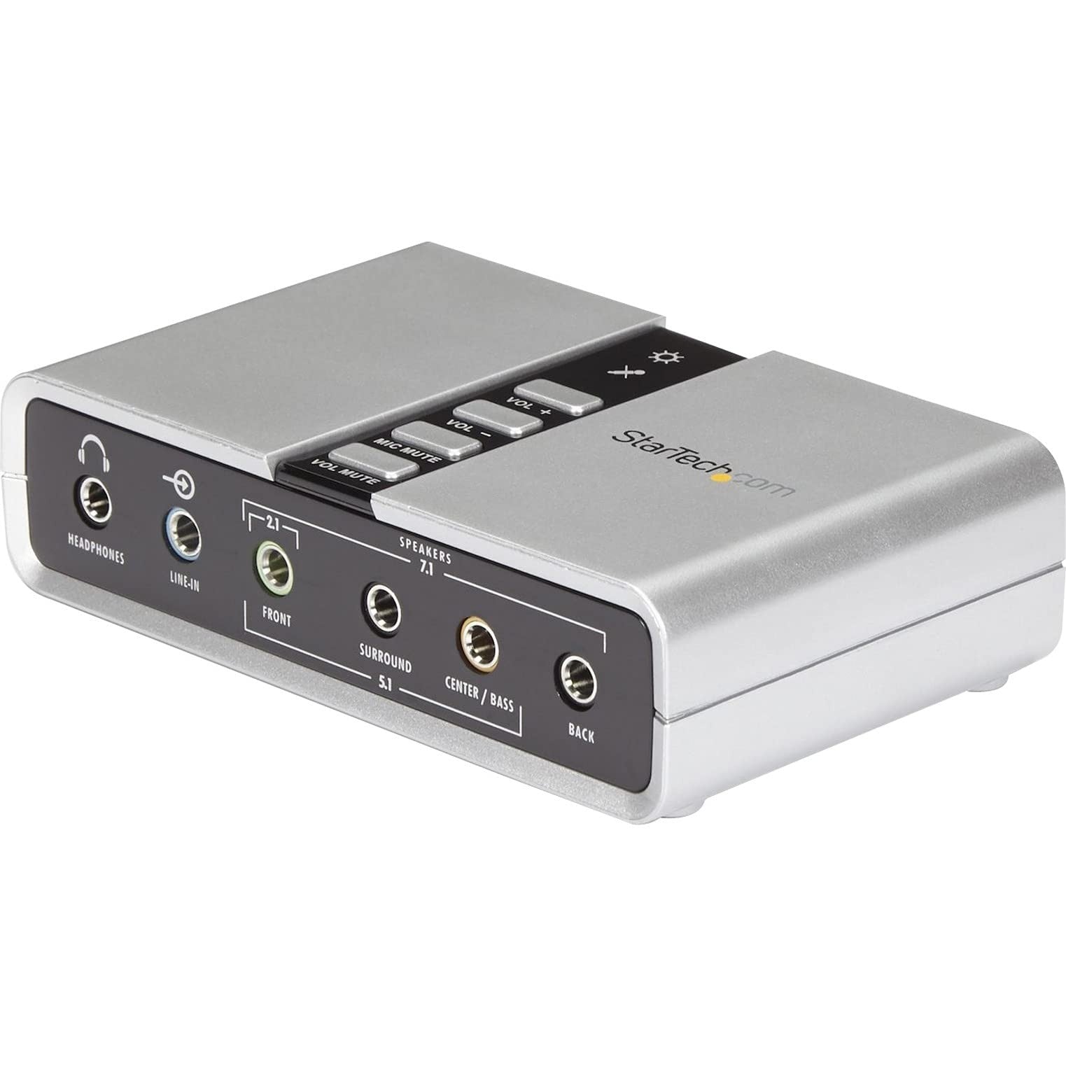 StarTech.com 7.1 USB sound card external audio interface with SPDIF digital output for laptops and desktop computers.