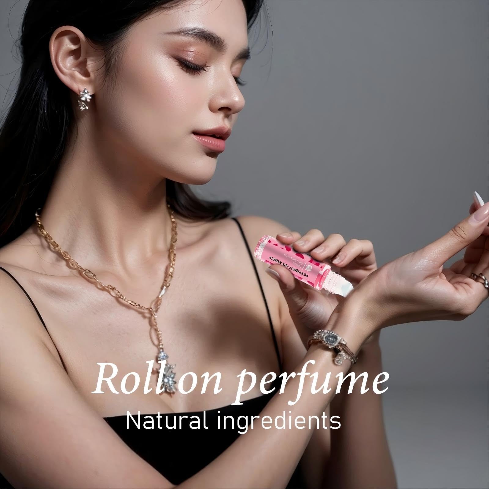DIBALA pheromones perfume for women in a 10ml roll-on oil bottle, long-lasting natural scent for feminine allure.