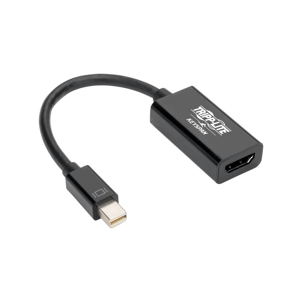 TRIPP LITE Mini DisplayPort 1.2 to HDMI adapter converter showing the compact active mDP to HDMI connection on the device