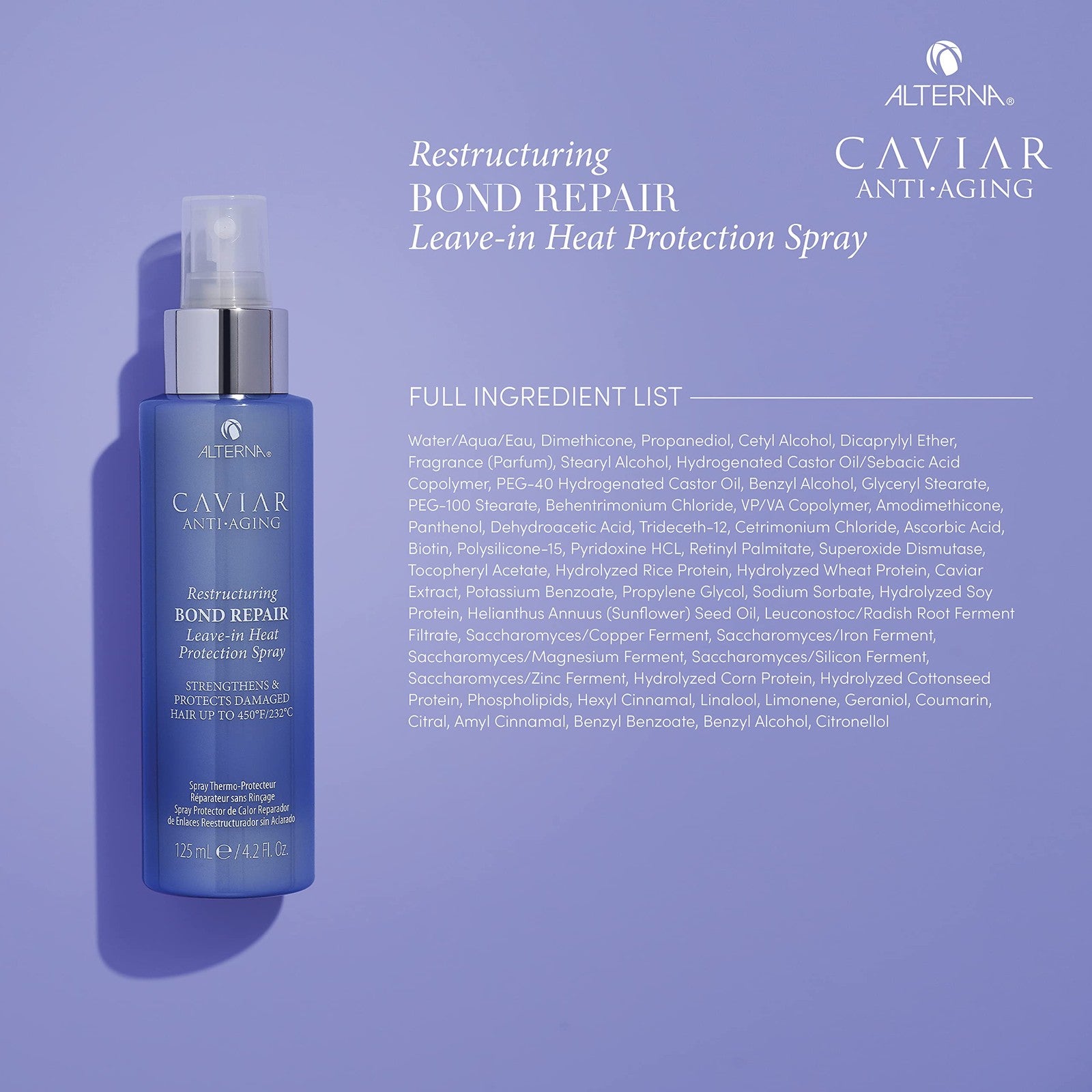 Alterna Haircare CAVIAR Anti-Aging Restructuring Bond Repair Leave-in Heat Protectant for damaged hair