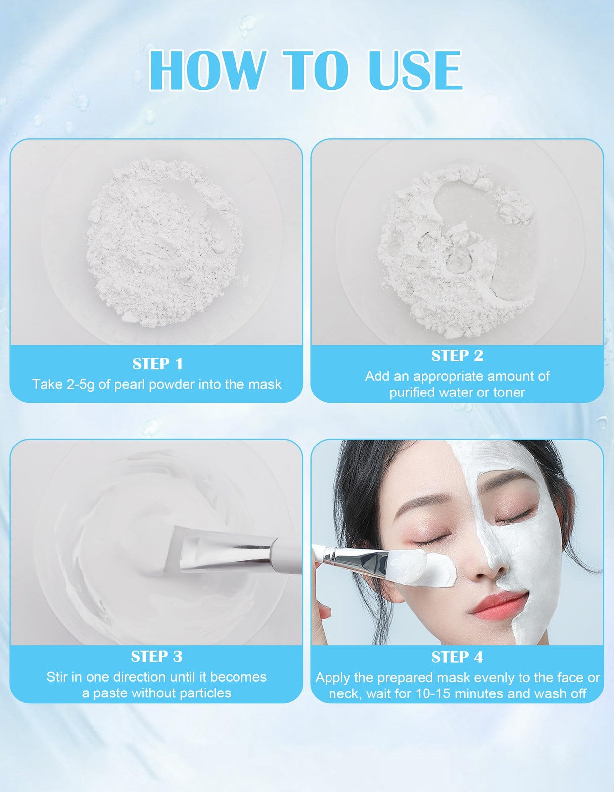 Jutqut organic freshwater pearl powder in a 150g jar, natural skincare ingredient for DIY face masks and beauty treatments