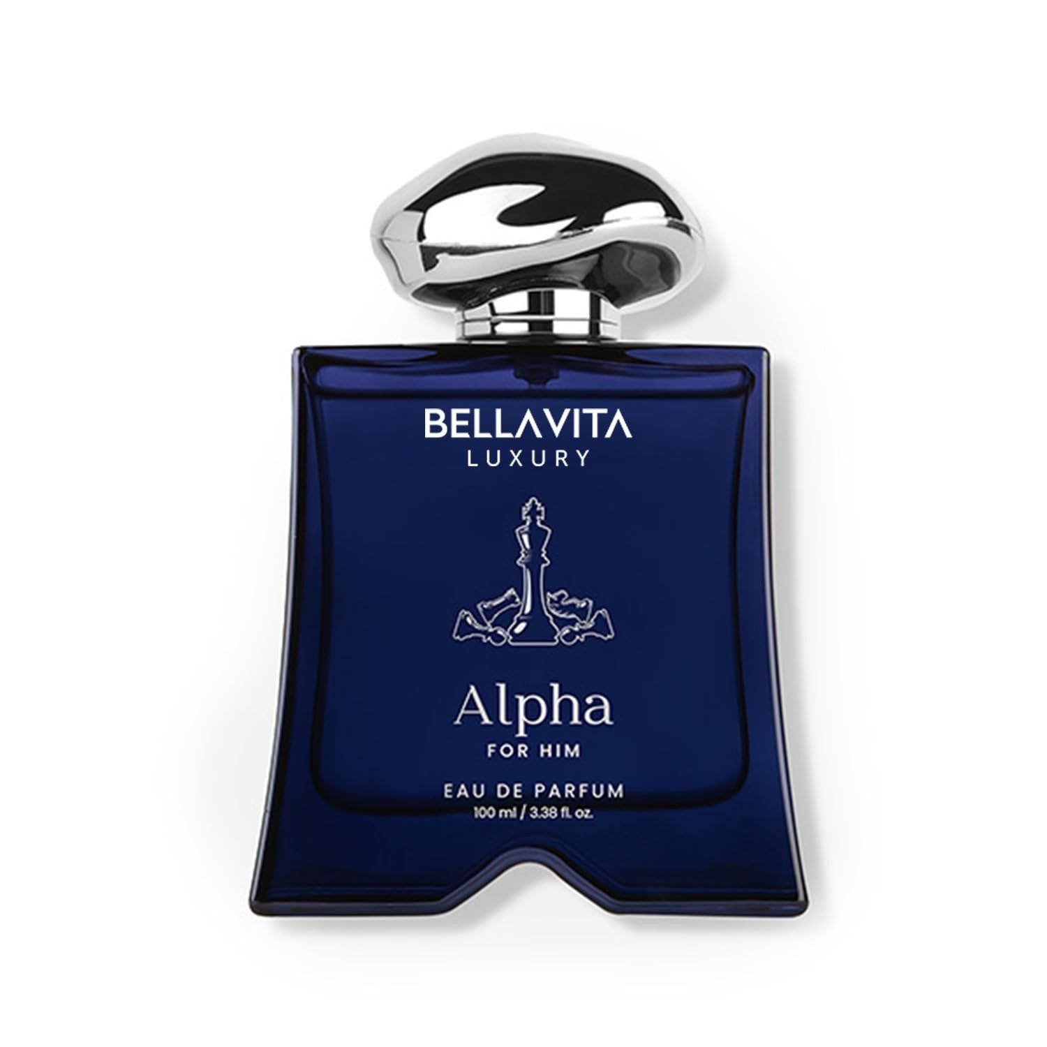 BELLAVITA Alpha Pheromone Inspire perfume for men in a 100ml bottle, part of the Luxury Mood Collection, displayed on a neutral background.
