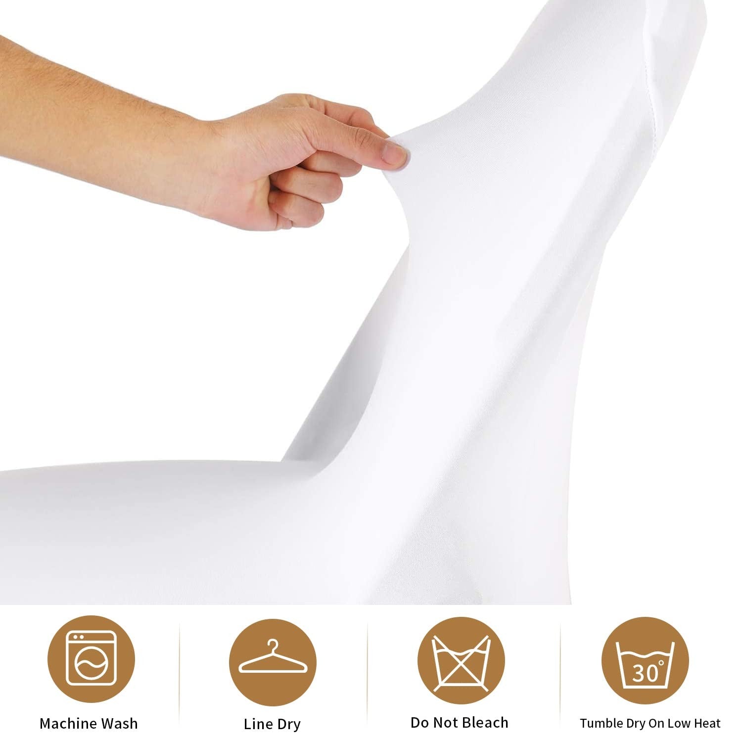 ManMengJi 20x white spandex folding chair cover for banquet and wedding parties, fitting standard banquet chairs.