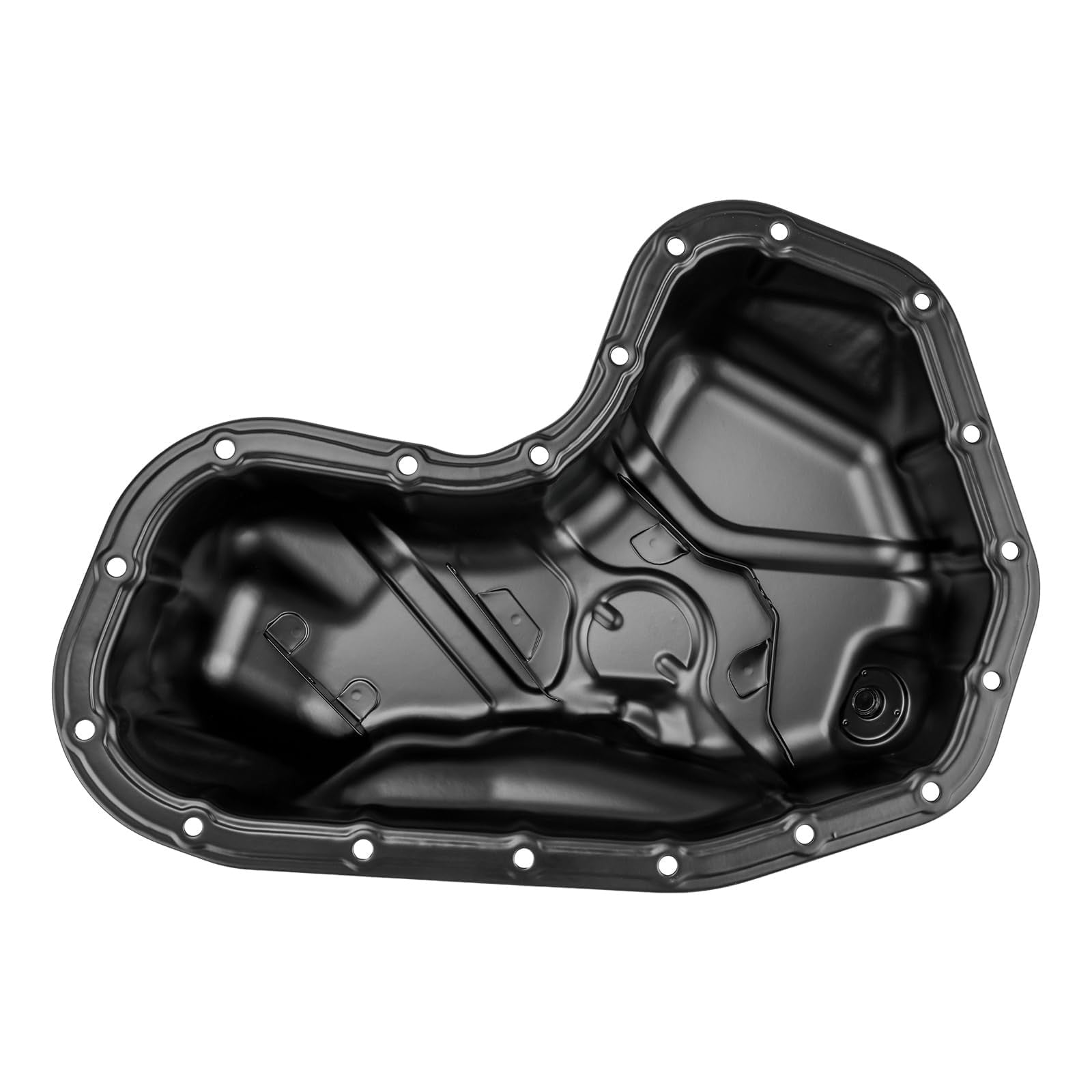 KAX engine oil pan for Toyota Camry, RAV4, Highlander, Sienna V6 3.5L engine, showing the metal oil pan with bolt holes.