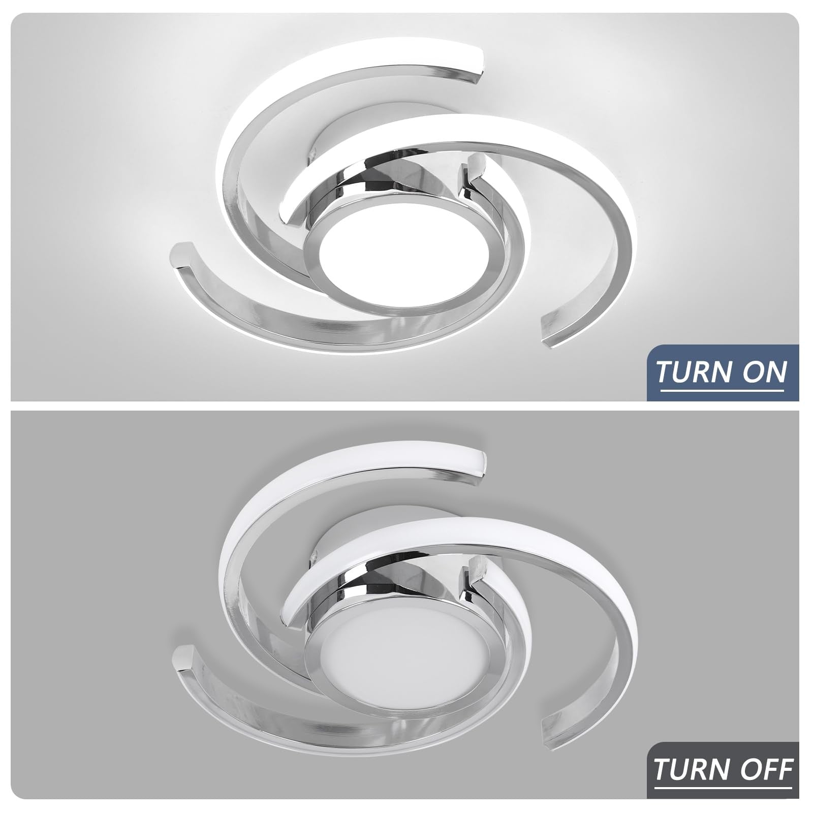 ADISUN LED modern ceiling light fixture, 6000K semi-flush mount ceiling light in sleek white finish, ideal for contemporary spaces