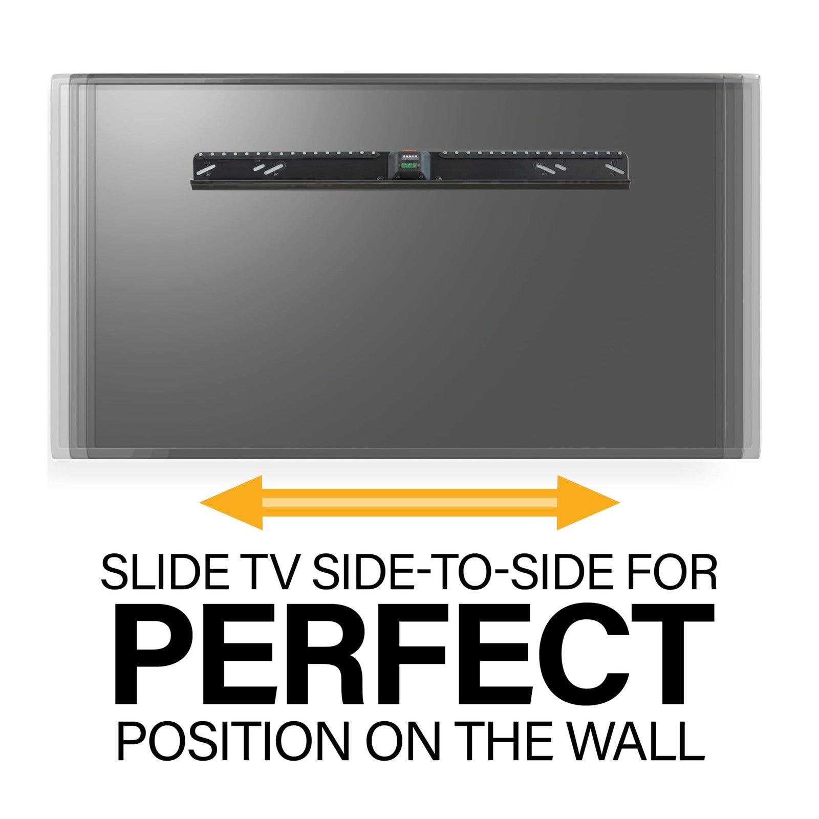 Sanus no drill TV wall mount for 32-85 inch TVs, designed for easy installation without studs or drills.