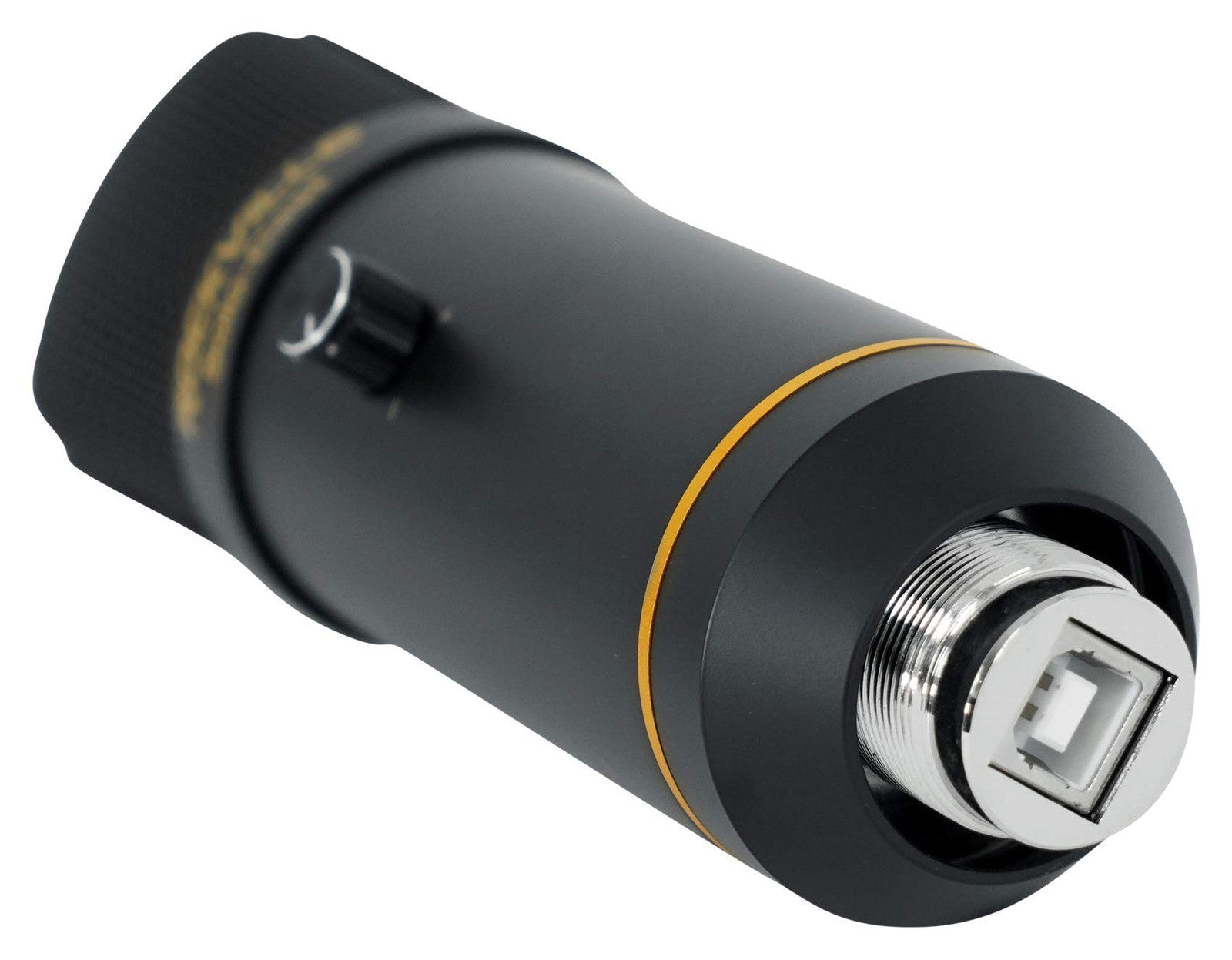 Rockville Solo-Cast USB condenser microphone with unidirectional pickup and built-in input, shown on a stand.