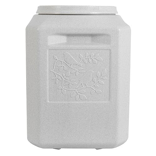 Gamma2 Vittles Vault bird seed storage container holding up to 35 pounds of dry pet food, with a clear lid and secure locking lid.