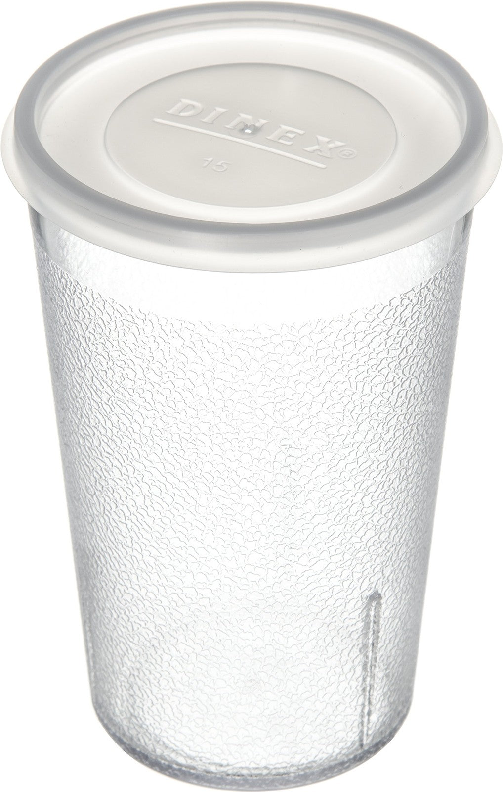 Set of 24 clear plastic tumblers by Carlisle FoodService Products, 9.5-ounce capacity, ideal for beverages.