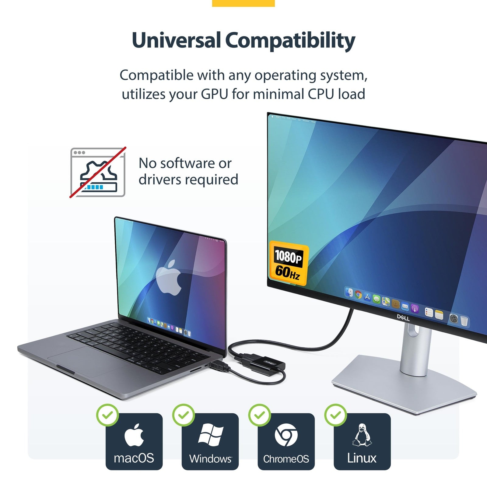StarTech.com HDMI to VGA adapter for laptops and desktops, active video converter with 1920x1080 resolution support
