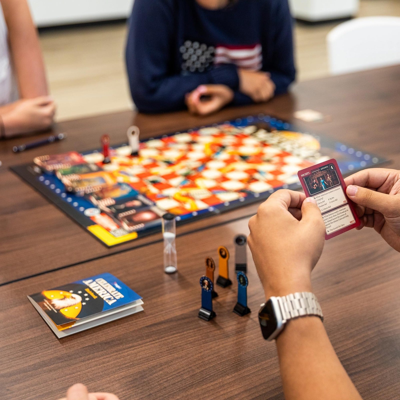PragerU Celebrate America Race to The White House board game, USA trivia game with colorful game pieces and game board layout.