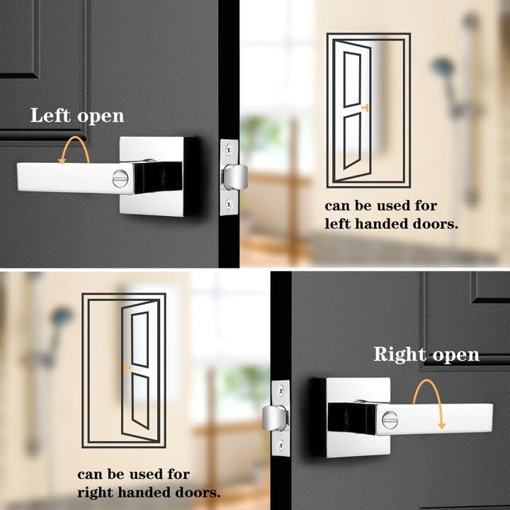 Probrico heavy duty privacy door handle lever with contemporary square design, ideal for secure interior doors.