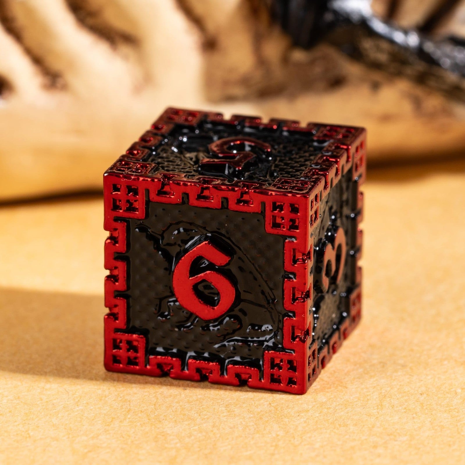 UDIXI Metal DND Dice Set with 7 polyhedral metal dice featuring dragon engravings, perfect for Dungeons & Dragons gameplay.