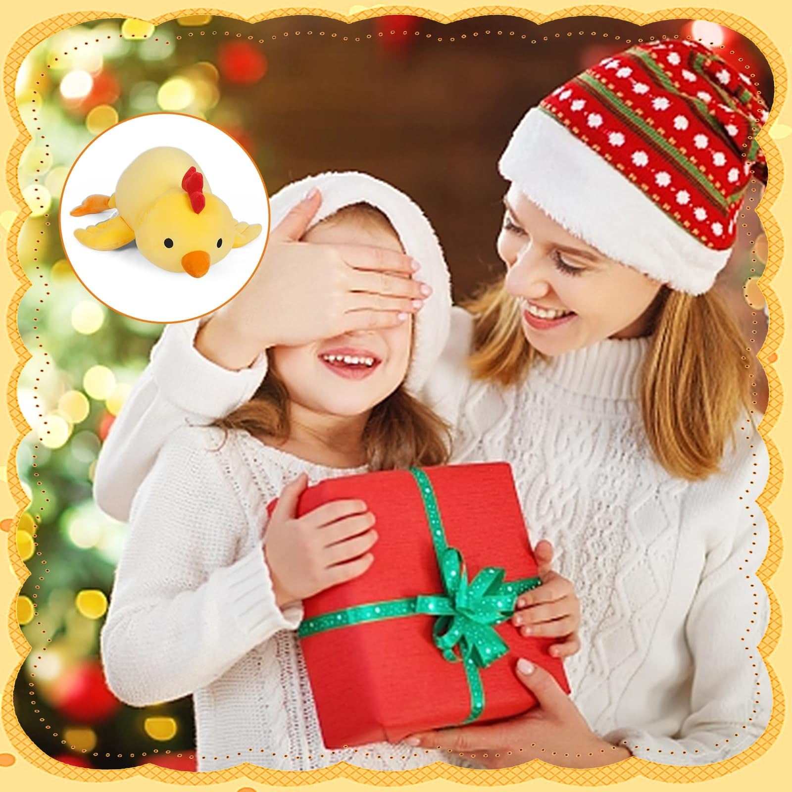 FLORVIV Weighted Chick 24-inch yellow plush toy for anxiety relief and cuddling