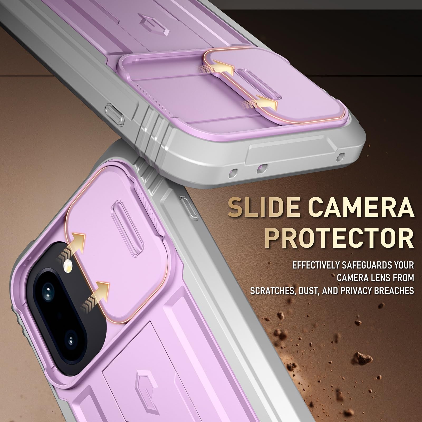 Poetic Revolution case for OnePlus 15R 5G with slide camera cover and rugged design, featuring Mil-Grade protection in black.