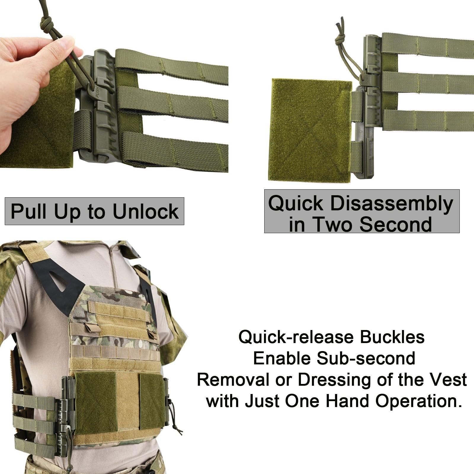 Tactifans MOLLE quick-release buckle cummerbund adapter vest showing durable nylon straps and quick-release buckles.