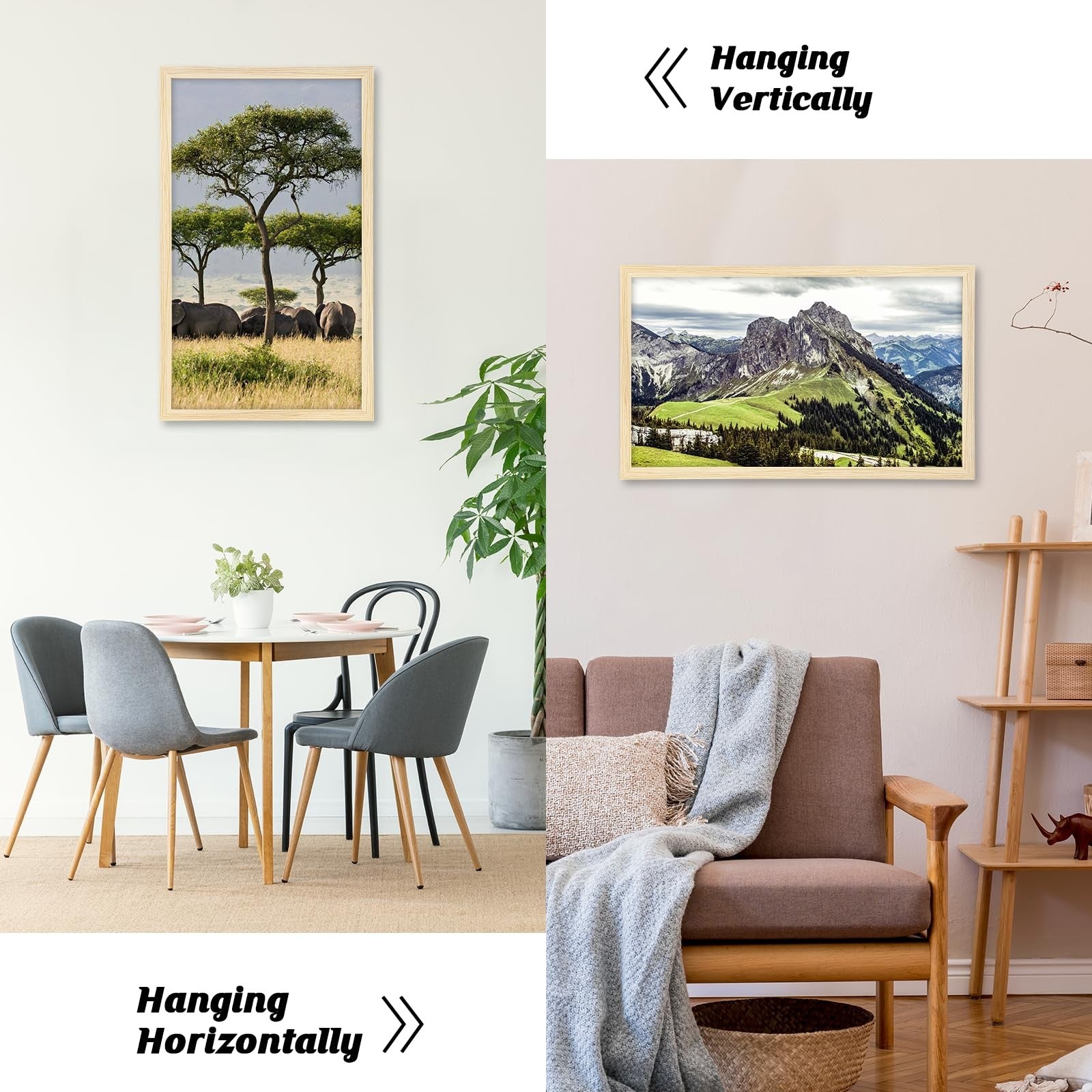 Hliwegns Light Walnut 20x30 rustic woodgrain poster in a single frame, showcasing natural wood texture.