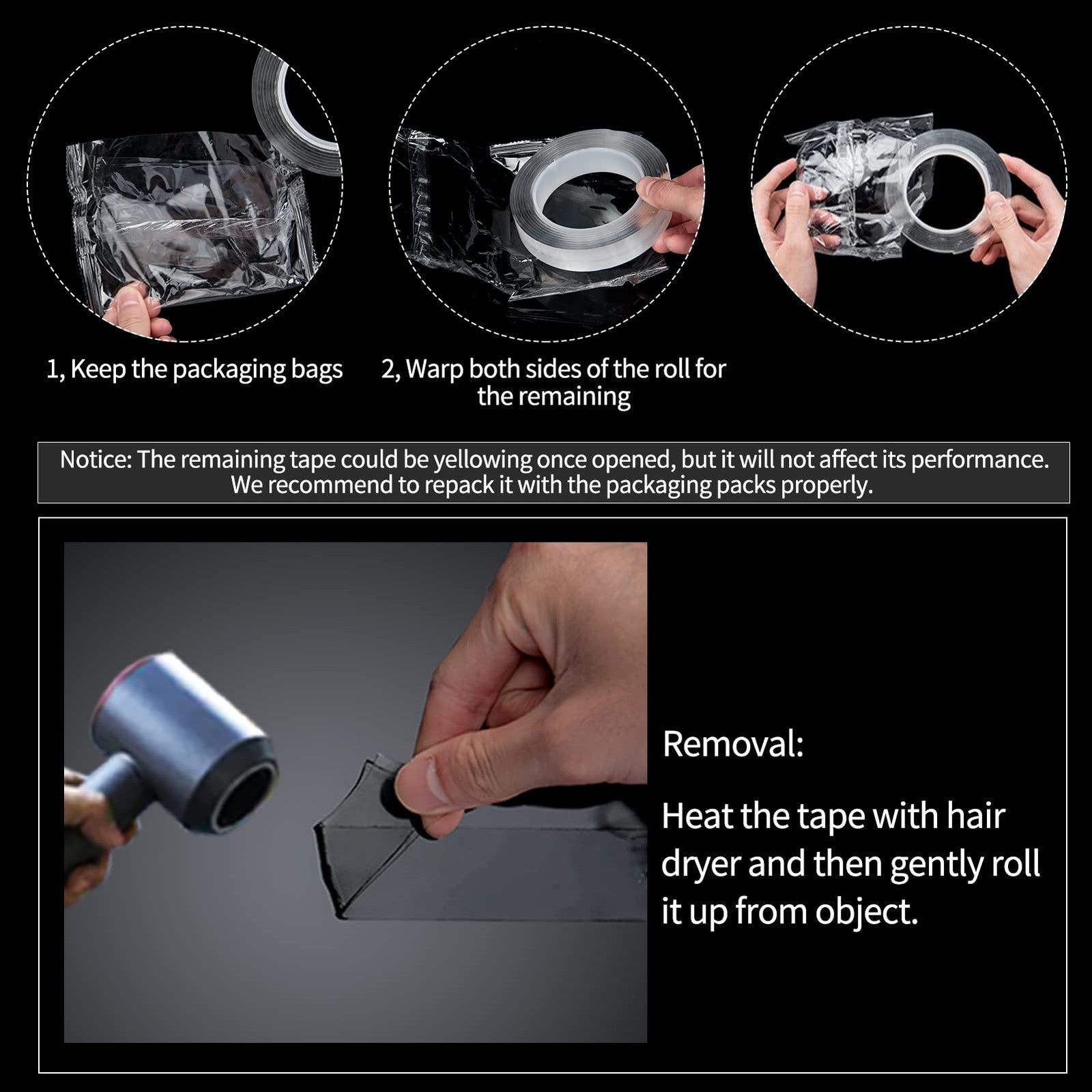 Art3d double-sided mounting tape 10FT rolls, removable and reusable, ideal for damage-free wall mounting and crafts.
