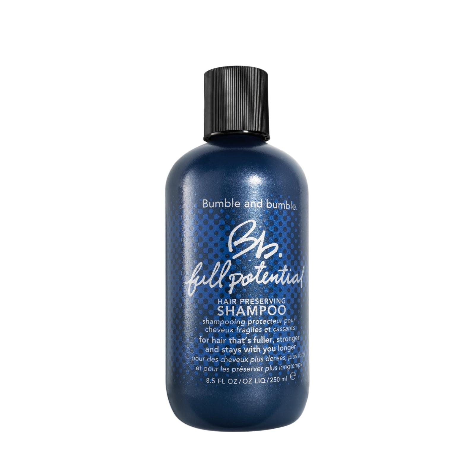 Bumble and bumble Full Potential Hair Preserving Shampoo bottle, strengthening and nourishing hair care product.