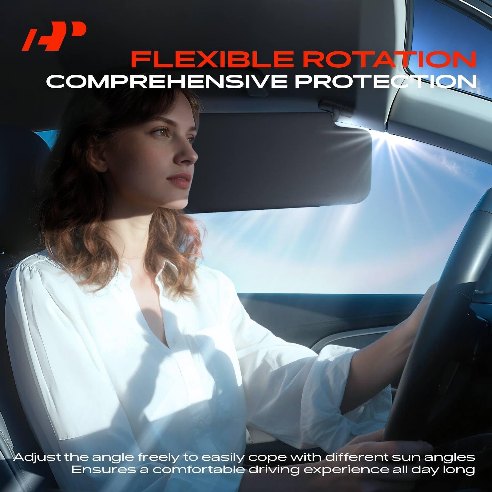 A-Premium driver and passenger sun visor for Toyota Camry 2007-2008, showing the black visors with mounting clips.