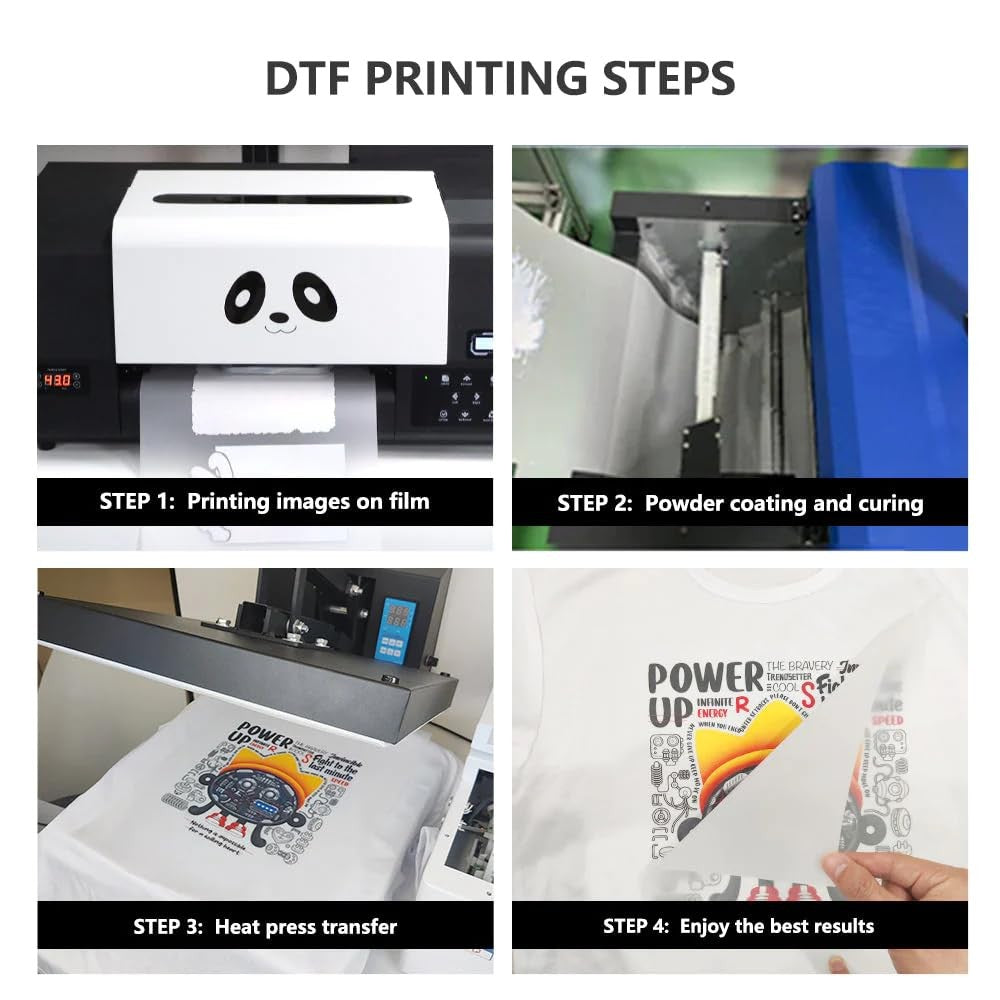 Procoloredfun DTF transfer film ink 250ml, premium direct-to-film ink for vibrant fabric printing, shown in a clear bottle.