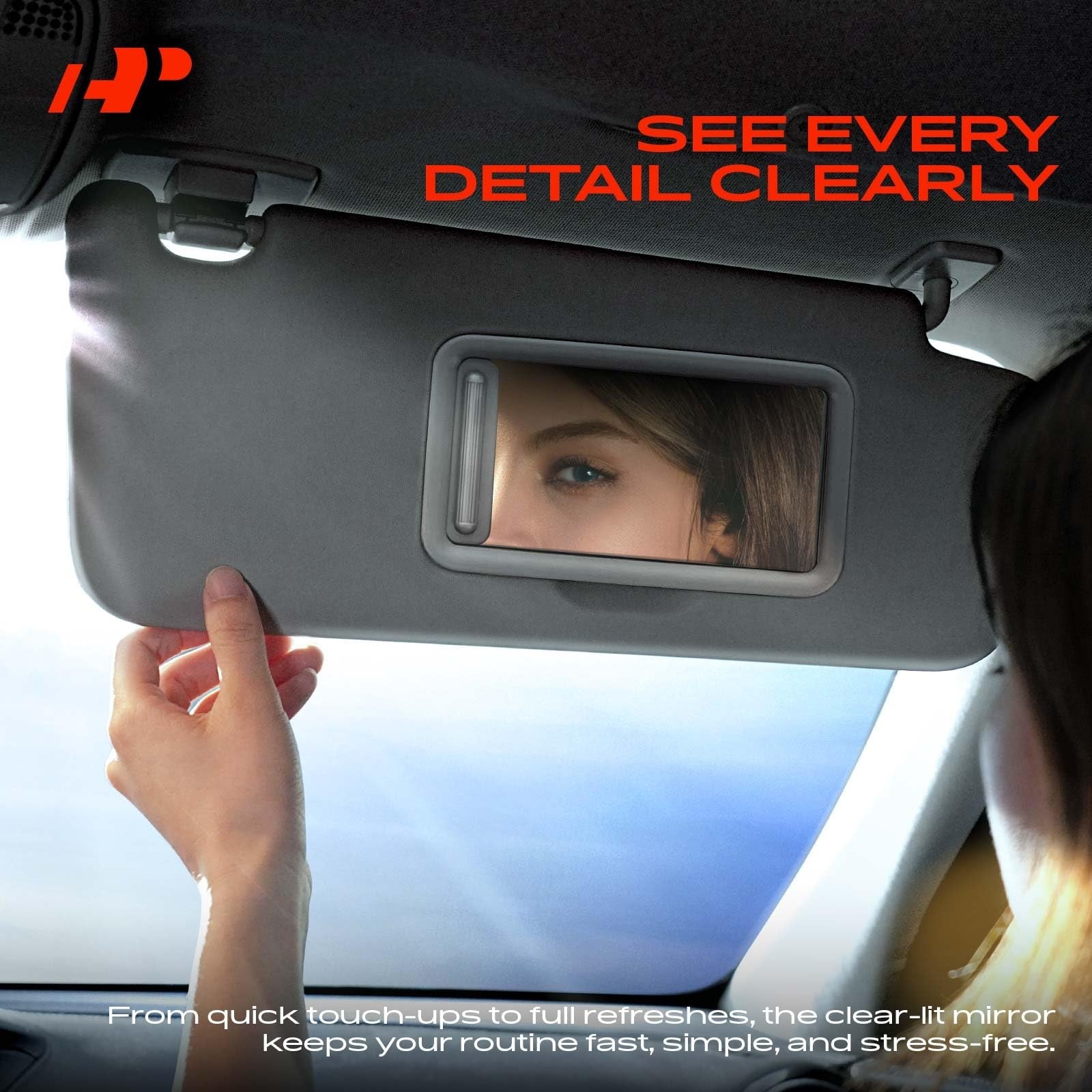 A-Premium driver and passenger sun visors for Toyota Camry 2007-2008, showing black plastic and mounting clips.