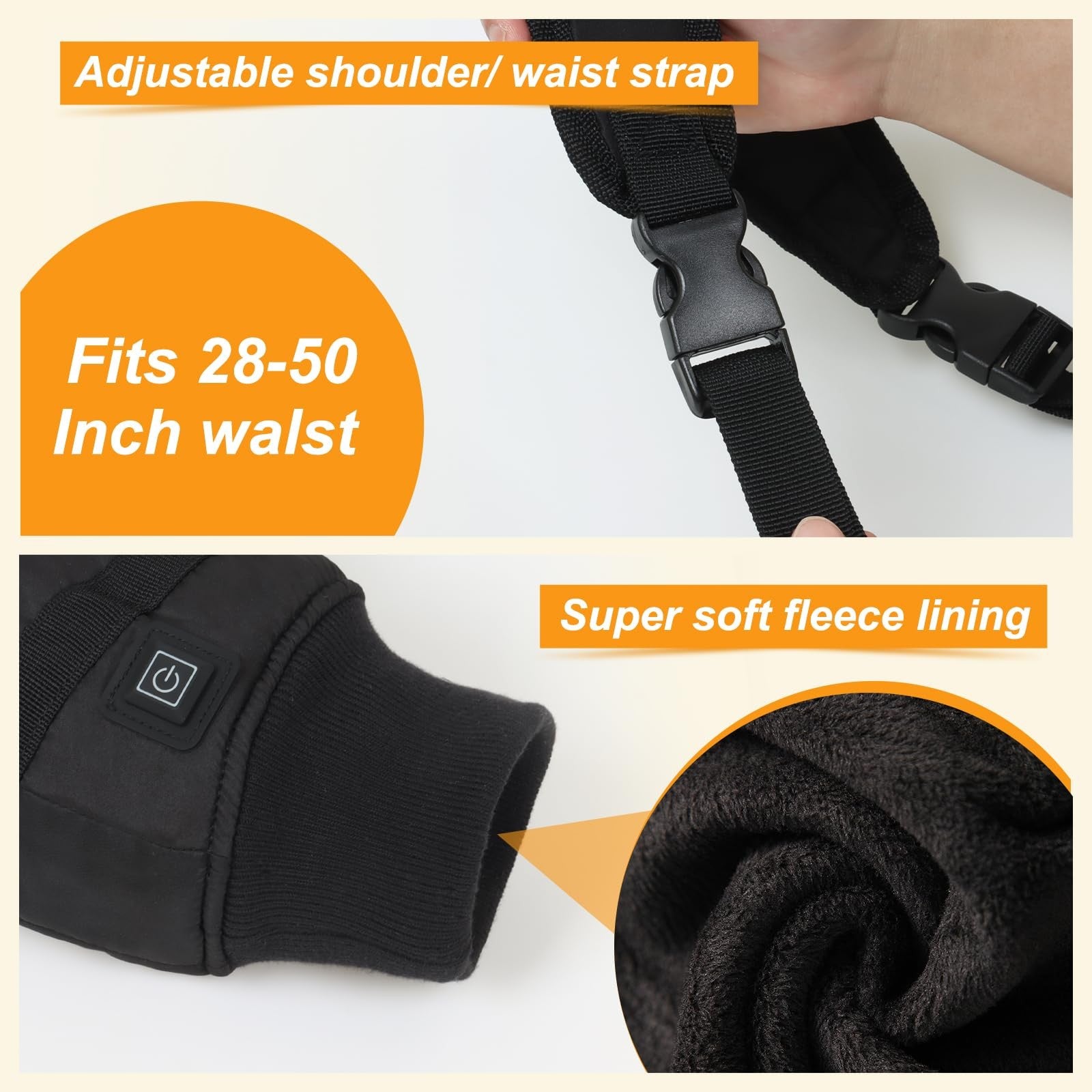 Glowsky electric heated hand warmer pouch for football players, with double-sided heating and compact design.