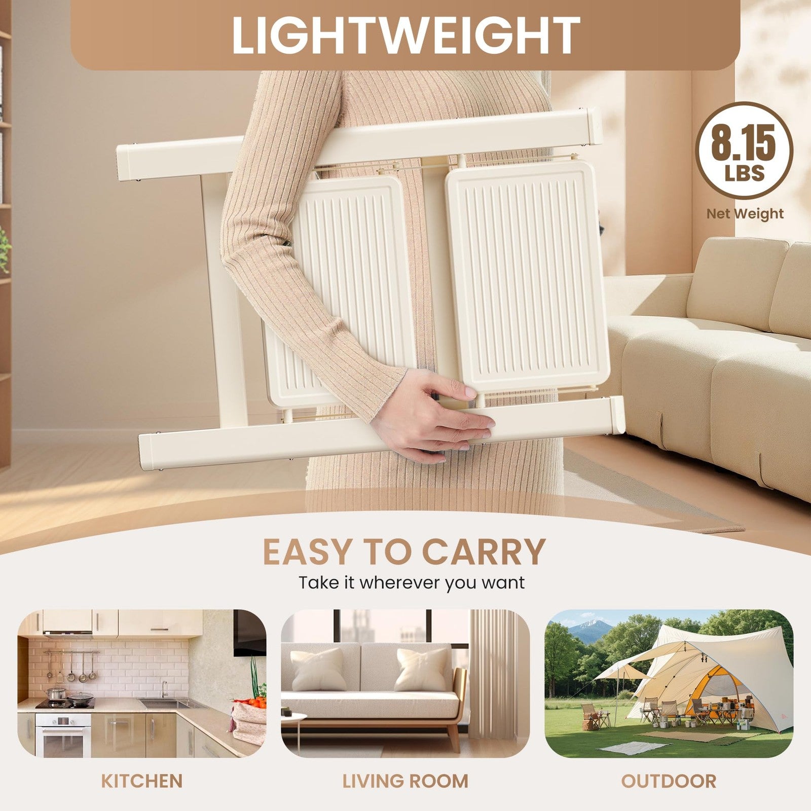 GameGem 2-step folding ladder with wide anti-slip pedal and 330 lbs capacity, portable step stool for home or work.