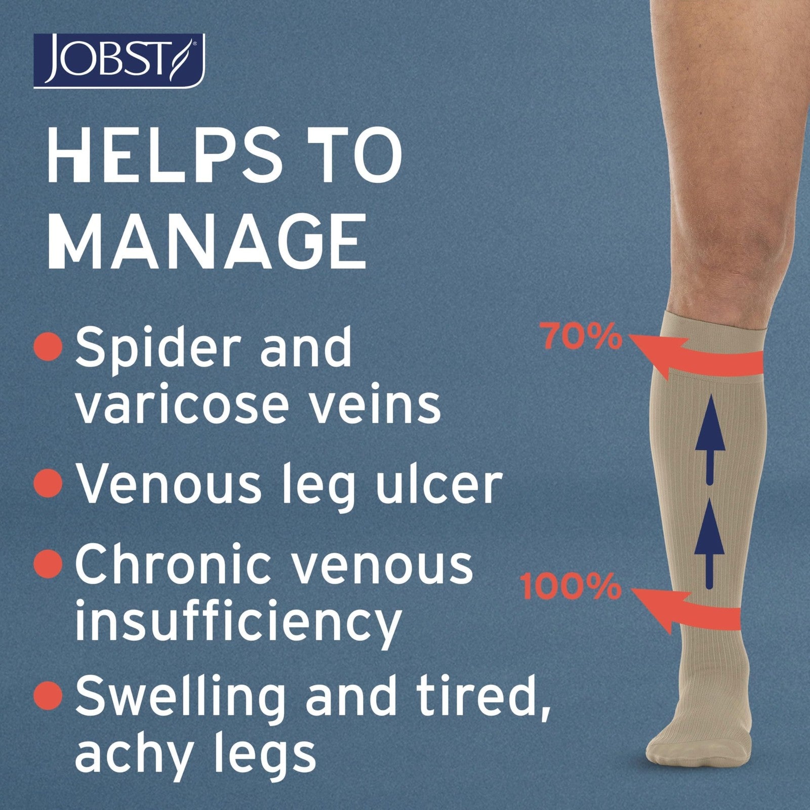JOBST forMen compression socks, knee-high with soft fit band, 15-20 mmHg, closed toe, designed for improved leg circulation