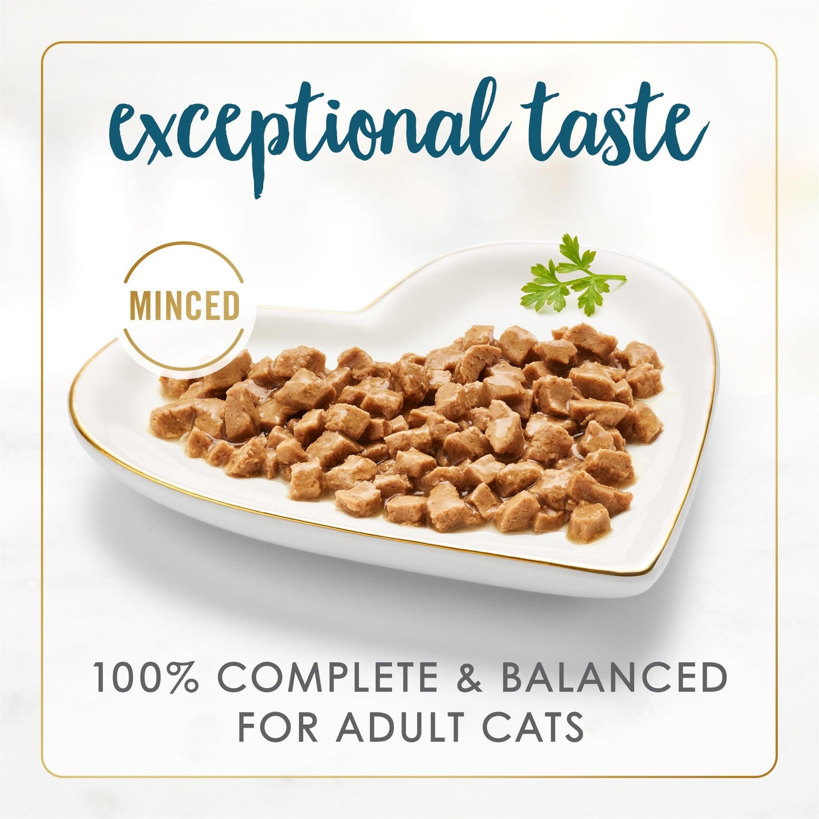 Cans of Fancy Feast senior wet cat food Tuna Feast minced in gravy for cats 7+ displayed in a row.