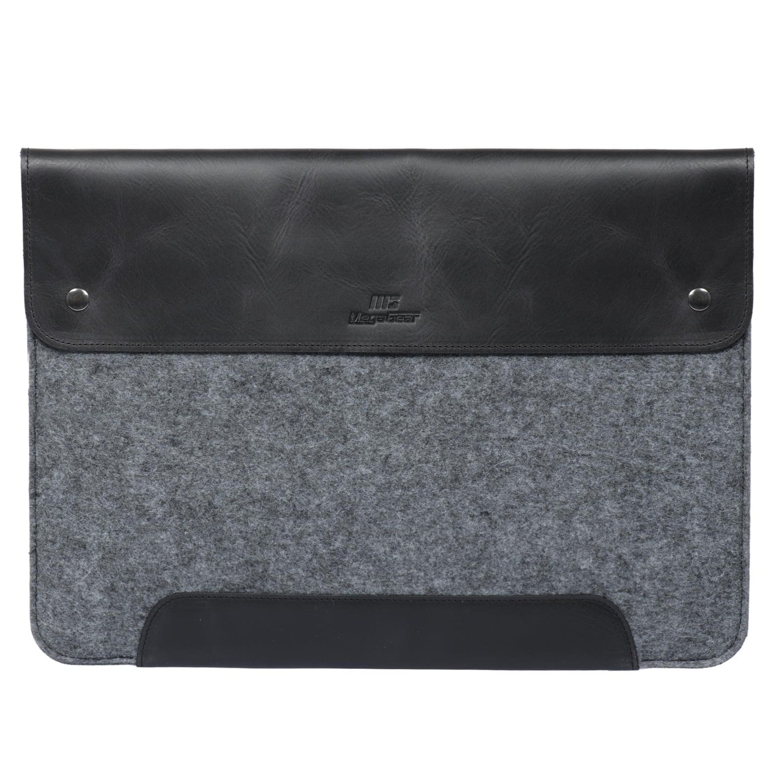 MegaGear genuine leather and fleece MacBook bag with padded interior, designed for MacBook Pro laptops.